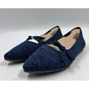 Skechers Womens Ladies Blue Cleo Slip On Point Toe Stretch Fit Flats Size 8.5M